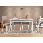 Casa si Gradina - Mobilier - Seturi de mobilier - Seturi mese si scaune - Set masa si scaune, Hanah Home, panou de particule melaminat, alb si piatra, masa 120x75x77 cm, 4 scaune - Infinity.ro