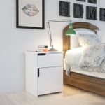 Casa si Gradina - Mobilier - Comode si corpuri - Noptiere - Noptiera, Hanah Home, pal melaminat, alb, 45x40x60 cm - Infinity.ro