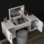 Casa si Gradina - Mobilier - Comode si corpuri - Masute de toaleta - Masa de machiaj, Hanah Home, pal melaminat, alb, 100x35x74.1 cm - Infinity.ro