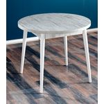 Casa si Gradina - Mobilier - Mese si birouri - Mese bucatarie si dining - Masa de dining rotunda, Hanah Home, panou de particule melaminat, antic si alb, 90x90x77.5 cm - Infinity.ro