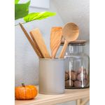Casa si Gradina - Bucatarie si vesela - Organizare si depozitare bucatarie - Suporturi tacamuri si vase - Suport tacamuri, Hermia, galvanizat, bej, 10x10x13 cm - Infinity.ro