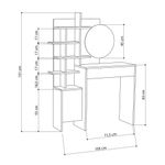 Casa si Gradina - Mobilier - Comode si corpuri - Masute de toaleta - Masa de machiaj, Hanah Home, pal melaminat, alb, 105x151x35 cm - Infinity.ro