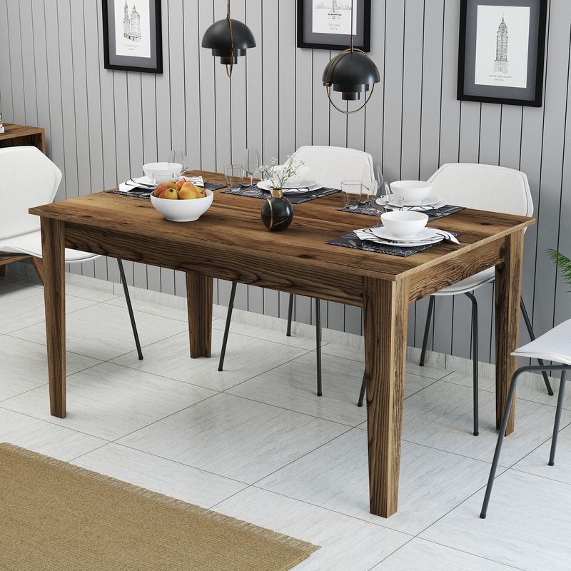 Casa si Gradina - Mobilier - Mese si birouri - Mese bucatarie si dining - Masa de dining, Hanah Home, PAL melaminat, nuc, 145x88x75 cm - Infinity.ro