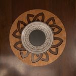 Casa si Gradina - Bucatarie si vesela - Organizare si depozitare bucatarie - Suporturi tacamuri si vase - Set suporturi de masa, Hermia, lemn, nuc, 36x36 cm, 4 piese - Infinity.ro