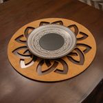 Casa si Gradina - Bucatarie si vesela - Organizare si depozitare bucatarie - Suporturi tacamuri si vase - Set suporturi de masa, Hermia, lemn, nuc, 36x36 cm, 4 piese - Infinity.ro