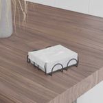 Casa si Gradina - Bucatarie si vesela - Organizare si depozitare bucatarie - Suporturi tacamuri si vase - Suport servetele, Hermia, metal, negru, 18x18x2 cm - Infinity.ro