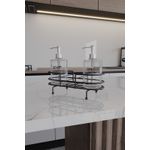 Casa si Gradina - Sanitare - Suporturi si accesorii baie - Dispensere - Dozator de sapun, Hermia, metal, negru, 24x38x40 cm - Infinity.ro