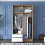 Casa si Gradina - Mobilier - Dulapuri si sifoniere - Sifoniere - Sifonier, Hanah Home, pal melaminat, nuc alb, 120x42.5x216.8 cm - Infinity.ro