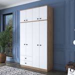 Casa si Gradina - Mobilier - Dulapuri si sifoniere - Sifoniere - Sifonier, Hanah Home, pal melaminat, nuc alb, 120x42.5x216.8 cm - Infinity.ro