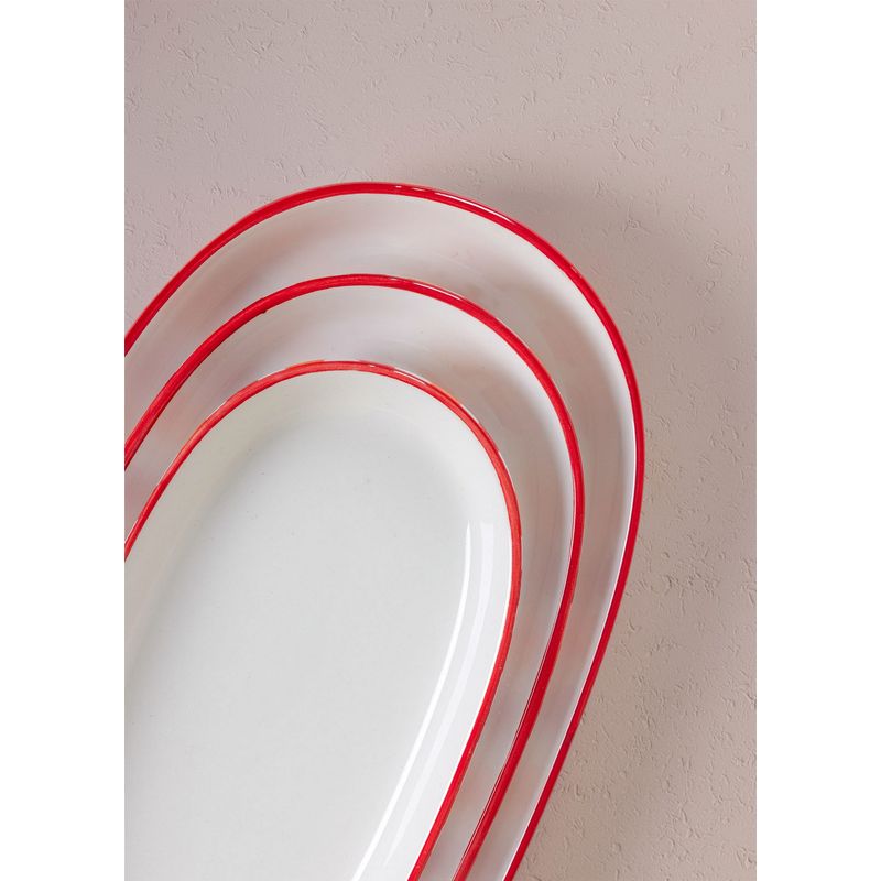 Casa si Gradina - Bucatarie si vesela - Vesela si tacamuri - Platouri de bucatarie - Set platouri, Hermia, ceramica, portocaliu, 30x17x4 cm, 2 piese - Infinity.ro