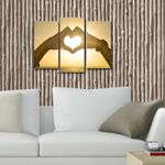 Casa si Gradina - Decoratiuni - Tablouri - Tablou decorativ cu led, Wallxpert, panza piele de caprioara, multicolor, 66x45 cm, 3 piese - Infinity.ro