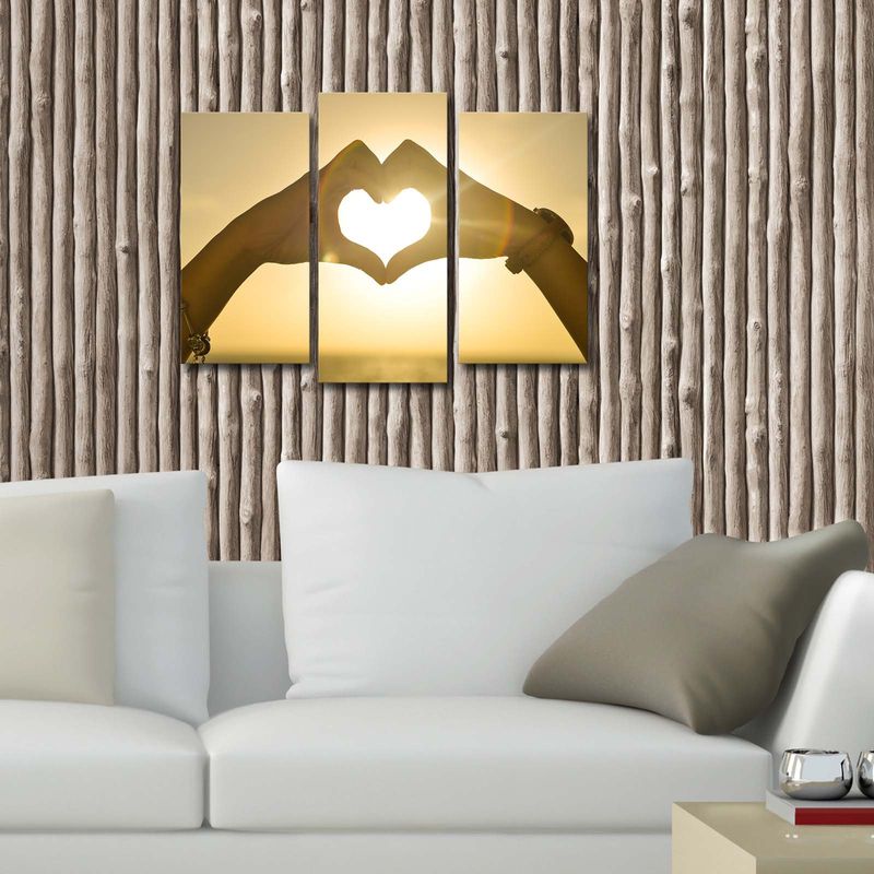 Casa si Gradina - Decoratiuni - Tablouri - Tablou decorativ cu led, Wallxpert, panza piele de caprioara, multicolor, 66x45 cm, 3 piese - Infinity.ro