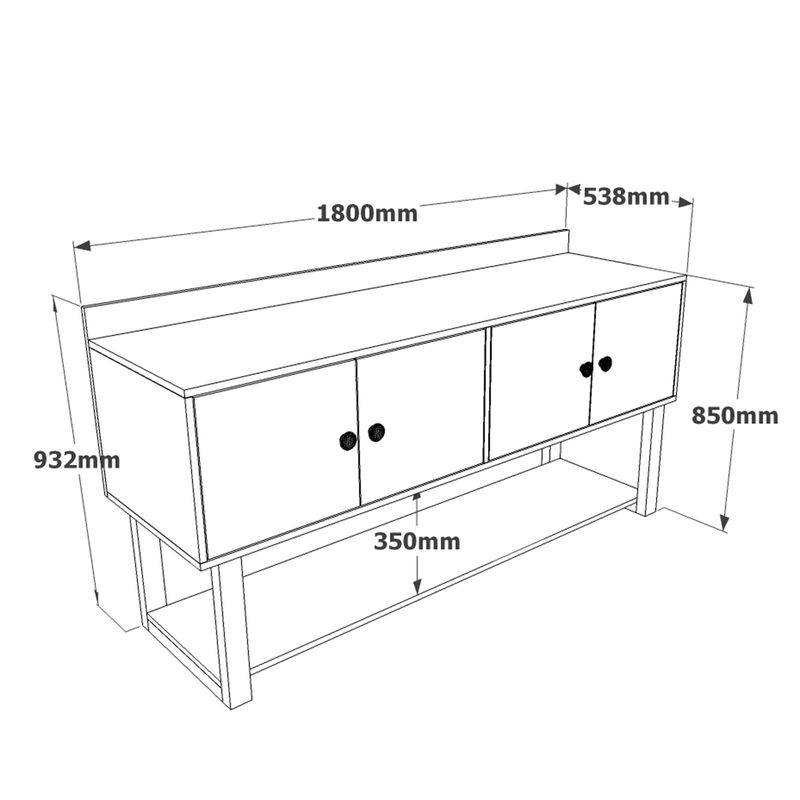Casa si Gradina - Mobilier - Mese si birouri - Birouri - Set mobilier birou, Hanah Home, pal melaminat, baroc antracit, birou 180x90x73 cm, masa 80x60x43 cm, sertar 80x52x85 cm, dulap 180x53.8x93.2 cm - Infinity.ro