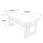 Casa si Gradina - Mobilier - Mese si birouri - Birouri - Set mobilier birou, Hanah Home, pal melaminat, baroc antracit, birou 180x90x73 cm, masa 80x60x43 cm, sertar 80x52x85 cm, dulap 180x53.8x93.2 cm - Infinity.ro