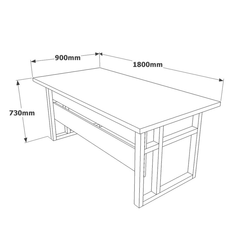 Casa si Gradina - Mobilier - Mese si birouri - Birouri - Set mobilier birou, Hanah Home, pal melaminat, baroc antracit, birou 180x90x73 cm, masa 80x60x43 cm, sertar 80x52x85 cm, dulap 180x53.8x93.2 cm - Infinity.ro