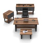 Casa si Gradina - Mobilier - Mese si birouri - Birouri - Set mobilier birou, Hanah Home, pal melaminat, baroc antracit, birou 180x90x73 cm, masa 80x60x43 cm, sertar 80x52x85 cm, dulap 180x53.8x93.2 cm - Infinity.ro