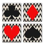 Casa si Gradina - Bucatarie si vesela - Accesorii bar - Suporturi bauturi - Set suporturi pentru pahare, Hermia, piatra naturala, multicolor, 10x10x1 cm, 4 bucati, 366TYR1197 - Infinity.ro