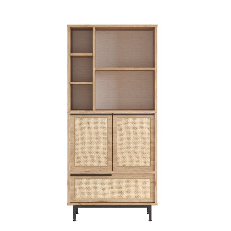 Casa si Gradina - Mobilier - Mobilier baie - Corpuri baie - Dulap baie, Hanah Home, pal melaminat, nuc si stejar, 74.8x35.5x161.6 cm - Infinity.ro