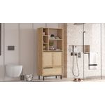 Casa si Gradina - Mobilier - Mobilier baie - Corpuri baie - Dulap baie, Hanah Home, pal melaminat, nuc si stejar, 74.8x35.5x161.6 cm - Infinity.ro