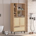 Casa si Gradina - Mobilier - Mobilier baie - Corpuri baie - Dulap baie, Hanah Home, pal melaminat, nuc si stejar, 74.8x35.5x161.6 cm - Infinity.ro