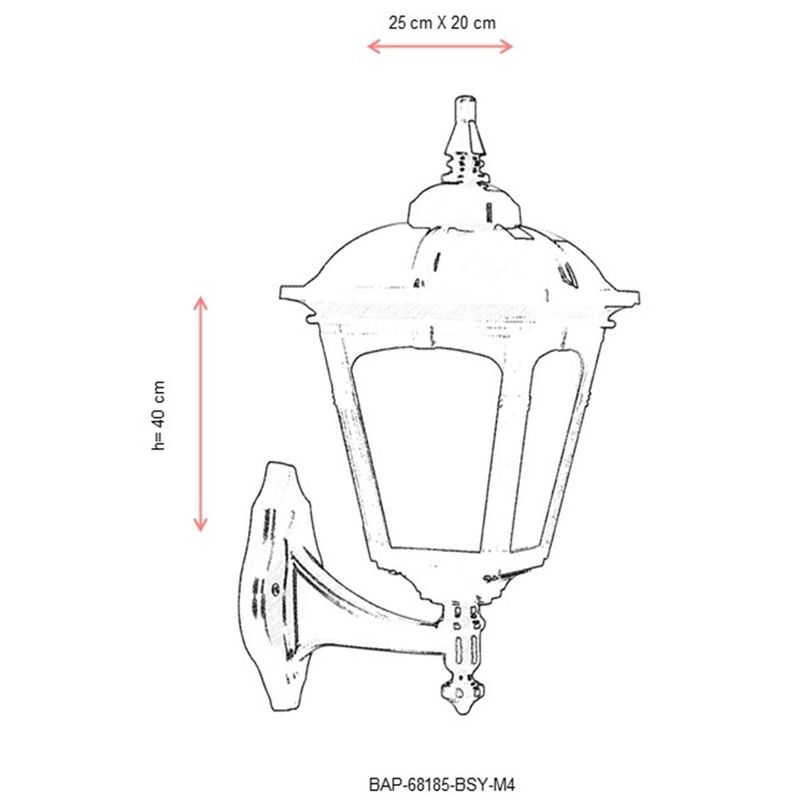Casa si Gradina - Corpuri si surse de iluminat - Iluminat exterior - Lanterne - Lampa de perete exterior, Opviq, abs, policarbonat, negru alb, 25x20x40 cm - Infinity.ro