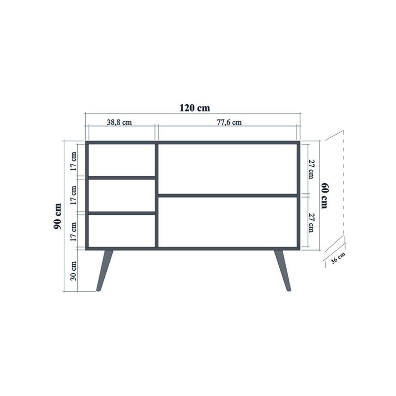 Casa si Gradina - Mobilier - Comode si corpuri - Console - Consola, Hanah Home, panou aglomerat melaminat, stejar sonoma, 120x36x90 cm - Infinity.ro