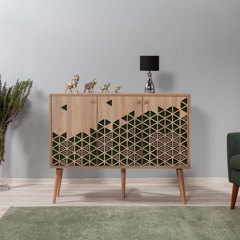 Casa si Gradina - Mobilier - Comode si corpuri - Console - Consola, Hanah Home, panou aglomerat melaminat, stejar sonoma, 120x36x90 cm - Infinity.ro