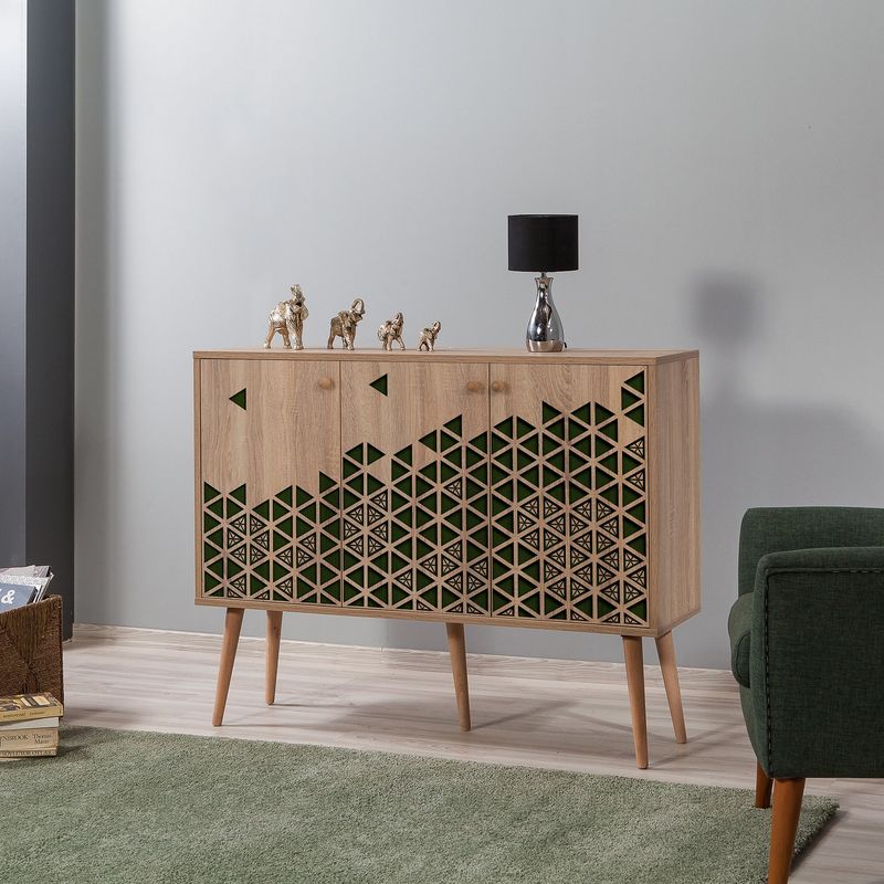 Casa si Gradina - Mobilier - Comode si corpuri - Console - Consola, Hanah Home, panou aglomerat melaminat, stejar sonoma, 120x36x90 cm - Infinity.ro