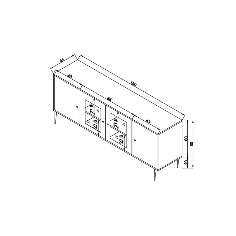 Casa si Gradina - Mobilier - Comode si corpuri - Console - Consola, Hanah Home, panou aglomerat cu melamina, stejar, 180x41x81 cm - Infinity.ro