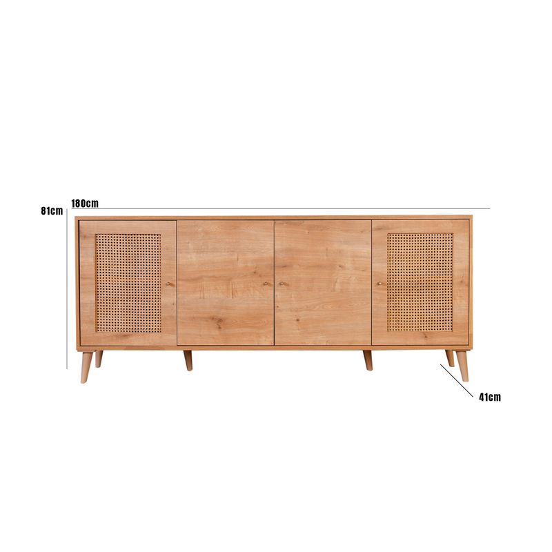 Casa si Gradina - Mobilier - Comode si corpuri - Console - Consola, Hanah Home, panou aglomerat cu melamina, stejar, 180x41x81 cm - Infinity.ro