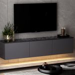 TV, Audio-Video si Foto - Accesorii TV si audio - Suporturi TV - Suport tv, Hanah Home, pal melaminat, antracit, 160x35x32 cm - Infinity.ro