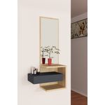 Casa si Gradina - Mobilier - Comode si corpuri - Console - Consola, Hanah Home, pal melaminat, stejar si antracit, 49.1x31.3x90 cm - Infinity.ro