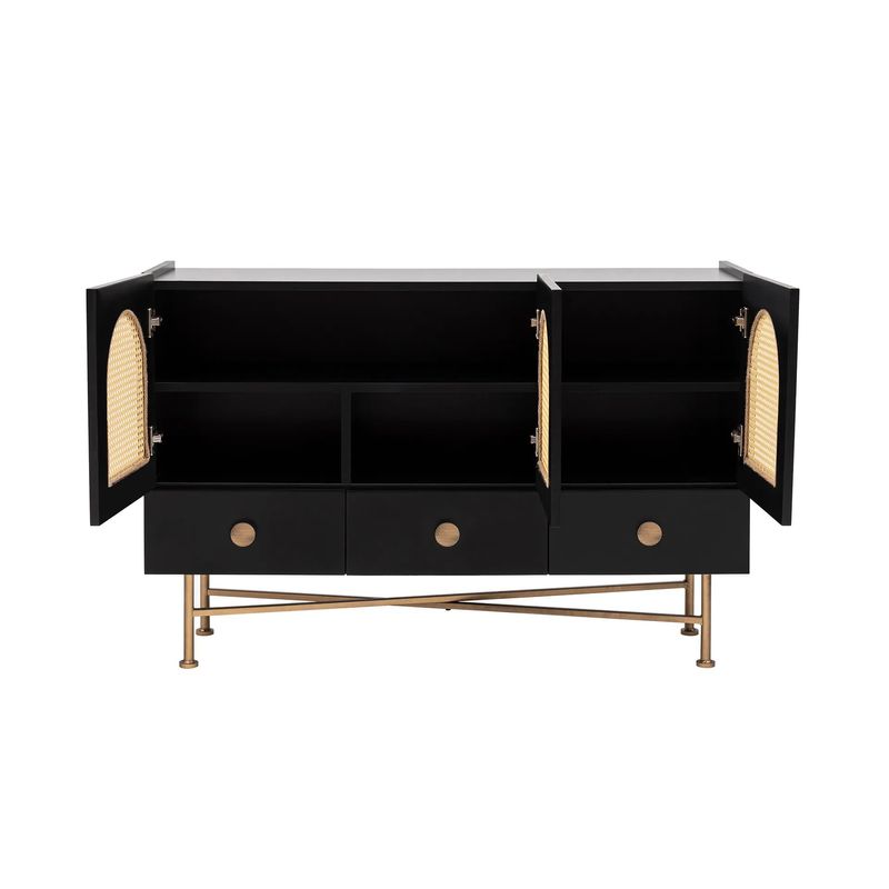 Casa si Gradina - Mobilier - Comode si corpuri - Console - Consola, Hanah Home, PAL melaminat, negru, 123x38x63 cm - Infinity.ro