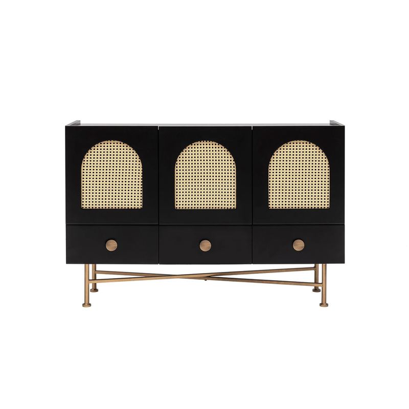 Casa si Gradina - Mobilier - Comode si corpuri - Console - Consola, Hanah Home, PAL melaminat, negru, 123x38x63 cm - Infinity.ro