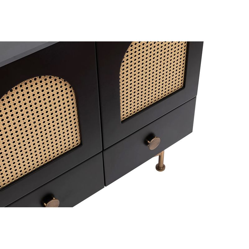 Casa si Gradina - Mobilier - Comode si corpuri - Console - Consola, Hanah Home, PAL melaminat, negru, 123x38x63 cm - Infinity.ro