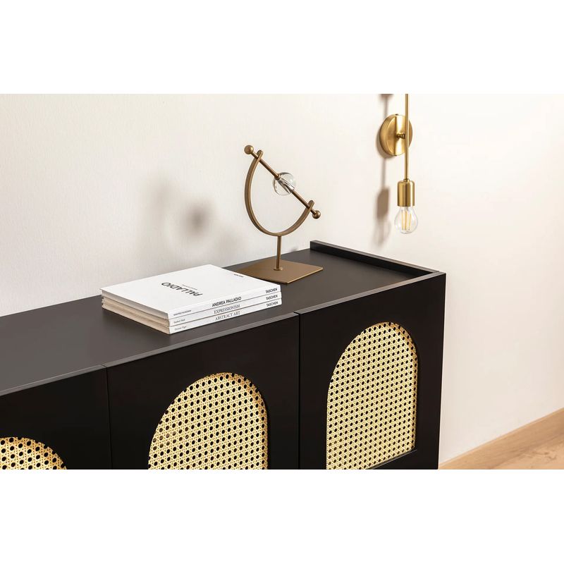 Casa si Gradina - Mobilier - Comode si corpuri - Console - Consola, Hanah Home, PAL melaminat, negru, 123x38x63 cm - Infinity.ro