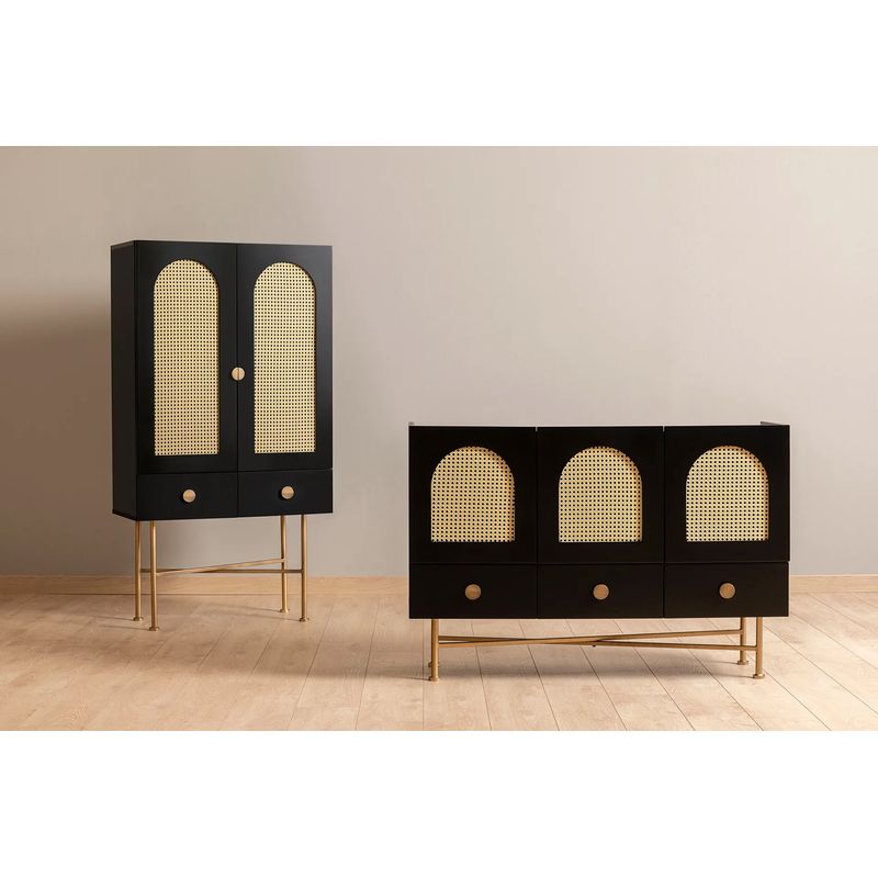 Casa si Gradina - Mobilier - Comode si corpuri - Console - Consola, Hanah Home, PAL melaminat, negru, 123x38x63 cm - Infinity.ro