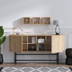 Casa si Gradina - Mobilier - Comode si corpuri - Console - Consola, Hanah Home, pal melaminat, stejar safir, 150x45x40 cm - Infinity.ro