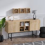 Casa si Gradina - Mobilier - Comode si corpuri - Console - Consola, Hanah Home, pal melaminat, stejar safir, 150x45x40 cm - Infinity.ro