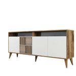 Casa si Gradina - Mobilier - Comode si corpuri - Console - Consola, Hanah Home, pal melaminat, nuc si alb, 180x78x35 cm - Infinity.ro
