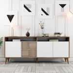 Casa si Gradina - Mobilier - Comode si corpuri - Console - Consola, Hanah Home, pal melaminat, nuc si alb, 180x78x35 cm - Infinity.ro