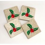 Casa si Gradina - Bucatarie si vesela - Accesorii bar - Suporturi bauturi - Suporturi pentru pahare, Hermia, piatra naturala, multicolor, 10x10x1 cm, set 4 bucati, 366TYR1229 - Infinity.ro