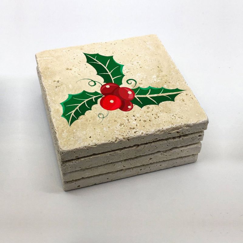 Casa si Gradina - Bucatarie si vesela - Accesorii bar - Suporturi bauturi - Suporturi pentru pahare, Hermia, piatra naturala, multicolor, 10x10x1 cm, set 4 bucati, 366TYR1229 - Infinity.ro