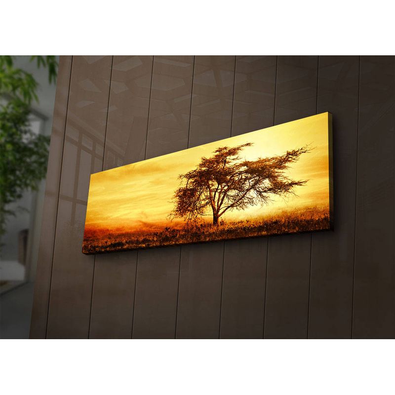 Casa si Gradina - Decoratiuni - Tablouri - Tablou canvas cu led, Wallxpert, multicolor, panza piele de caprioara, 30x90 cm - Infinity.ro