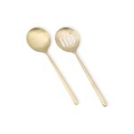 Casa si Gradina - Bucatarie si vesela - Ustensile bucatarie - Seturi ustensile de bucatarie - Set ustensile de servire, Hermia, otel inoxidabil, auriu, 2 piese, 25 cm - Infinity.ro