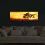 Casa si Gradina - Decoratiuni - Tablouri - Tablou canvas cu led, Wallxpert, multicolor, panza piele de caprioara, 30x90 cm - Infinity.ro