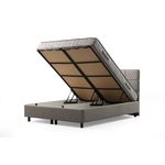 Casa si Gradina - Mobilier - Saltele si somiere - Somiere - Somiera cu tablie, Hanah Home, pal melaminat, gri deschis, 120x200 cm, 771MND1101 - Infinity.ro