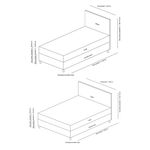 Casa si Gradina - Mobilier - Saltele si somiere - Somiere - Somiera cu tablie, Hanah Home, pal melaminat, gri deschis, 120x200 cm, 771MND1101 - Infinity.ro