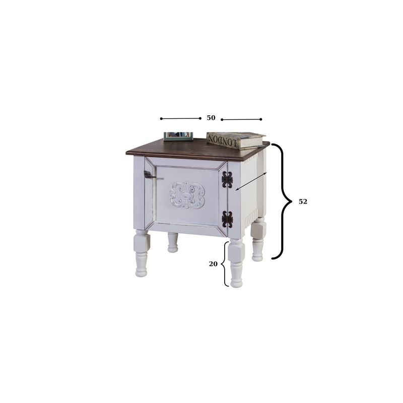 Casa si Gradina - Mobilier - Comode si corpuri - Noptiere - Noptiera, Hanah Home, mdf, alb, 50x40x52 cm - Infinity.ro