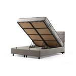 Casa si Gradina - Mobilier - Saltele si somiere - Somiere - Somiera cu tablie, Hanah Home, pal melaminat, gri deschis, 90x190 cm - Infinity.ro